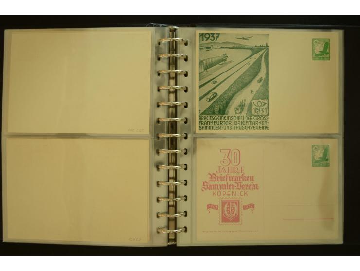 1921/1942, umfangreiche Sammlung mit ca. 450 ungebrauchten und gebrauchten Privatpost-Ganzsachenkarten mit Schwerpunkt III. R