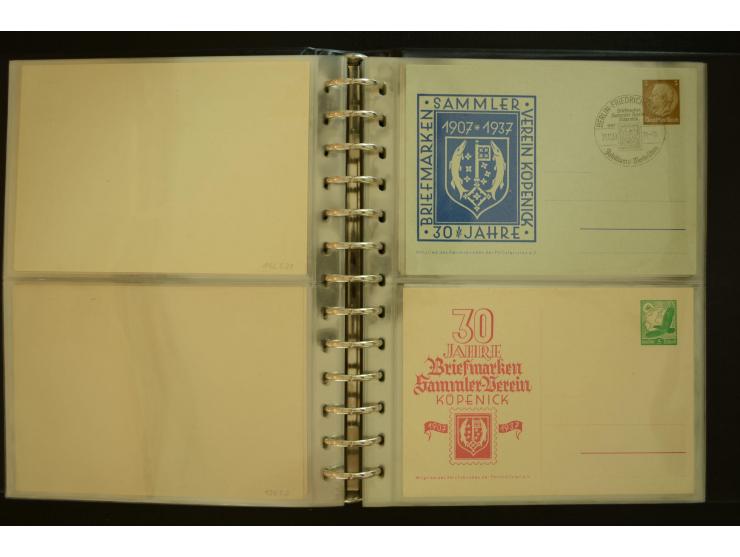 1921/1942, umfangreiche Sammlung mit ca. 450 ungebrauchten und gebrauchten Privatpost-Ganzsachenkarten mit Schwerpunkt III. R