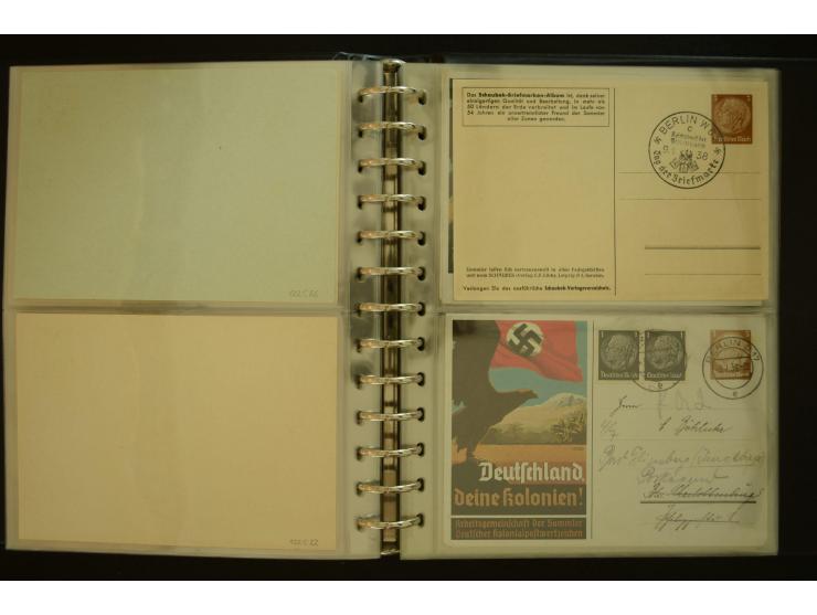 1921/1942, umfangreiche Sammlung mit ca. 450 ungebrauchten und gebrauchten Privatpost-Ganzsachenkarten mit Schwerpunkt III. R