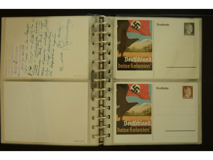 1921/1942, umfangreiche Sammlung mit ca. 450 ungebrauchten und gebrauchten Privatpost-Ganzsachenkarten mit Schwerpunkt III. R