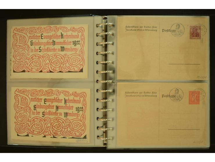 1921/1942, umfangreiche Sammlung mit ca. 450 ungebrauchten und gebrauchten Privatpost-Ganzsachenkarten mit Schwerpunkt III. R