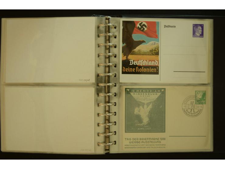 1921/1942, umfangreiche Sammlung mit ca. 450 ungebrauchten und gebrauchten Privatpost-Ganzsachenkarten mit Schwerpunkt III. R