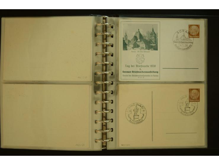 1921/1942, umfangreiche Sammlung mit ca. 450 ungebrauchten und gebrauchten Privatpost-Ganzsachenkarten mit Schwerpunkt III. R