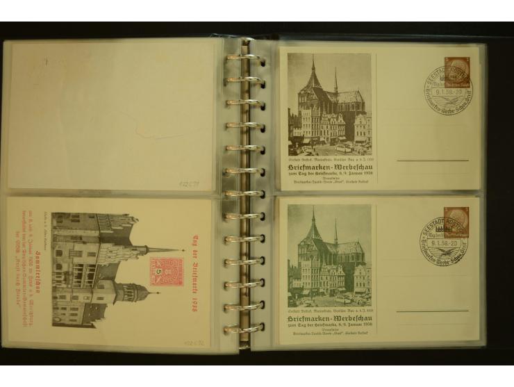 1921/1942, umfangreiche Sammlung mit ca. 450 ungebrauchten und gebrauchten Privatpost-Ganzsachenkarten mit Schwerpunkt III. R