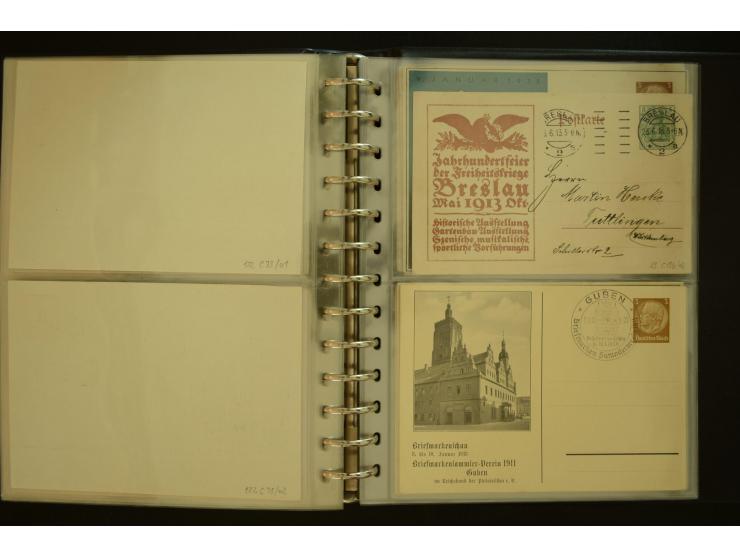 1921/1942, umfangreiche Sammlung mit ca. 450 ungebrauchten und gebrauchten Privatpost-Ganzsachenkarten mit Schwerpunkt III. R