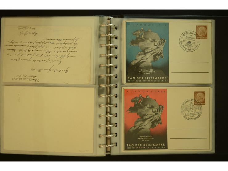 1921/1942, umfangreiche Sammlung mit ca. 450 ungebrauchten und gebrauchten Privatpost-Ganzsachenkarten mit Schwerpunkt III. R