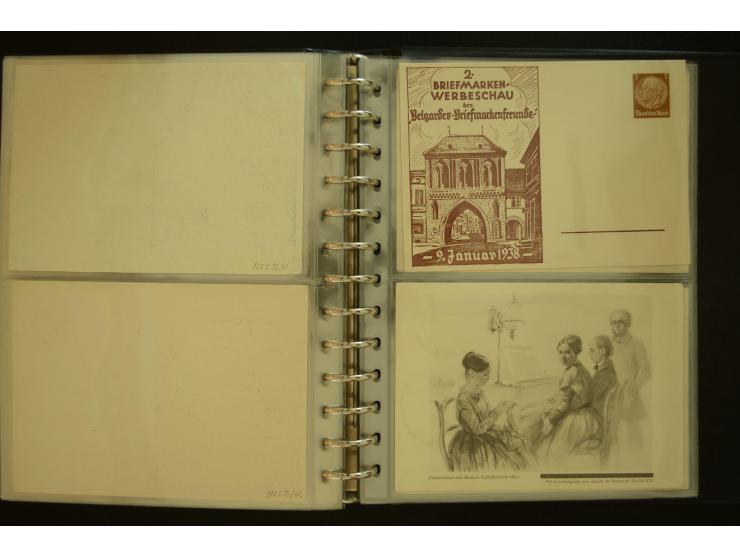 1921/1942, umfangreiche Sammlung mit ca. 450 ungebrauchten und gebrauchten Privatpost-Ganzsachenkarten mit Schwerpunkt III. R