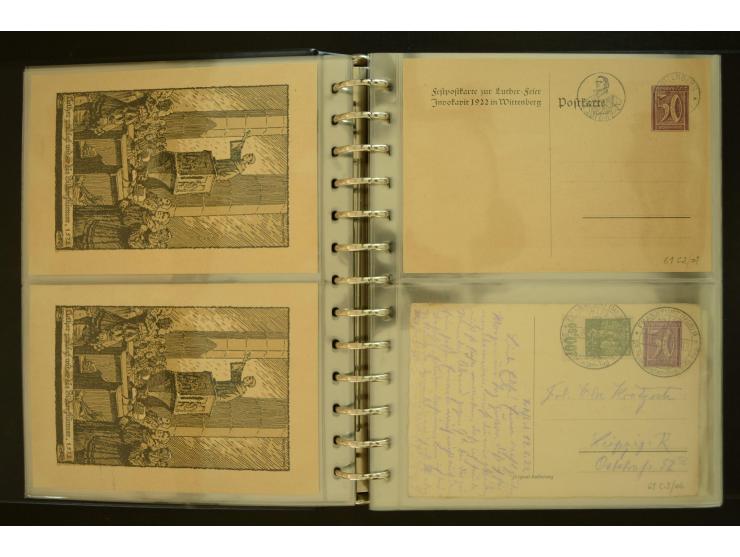 1921/1942, umfangreiche Sammlung mit ca. 450 ungebrauchten und gebrauchten Privatpost-Ganzsachenkarten mit Schwerpunkt III. R