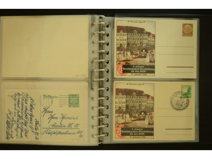 1921/1942, umfangreiche Sammlung mit ca. 450 ungebrauchten und gebrauchten Privatpost-Ganzsachenkarten mit Schwerpunkt III. R