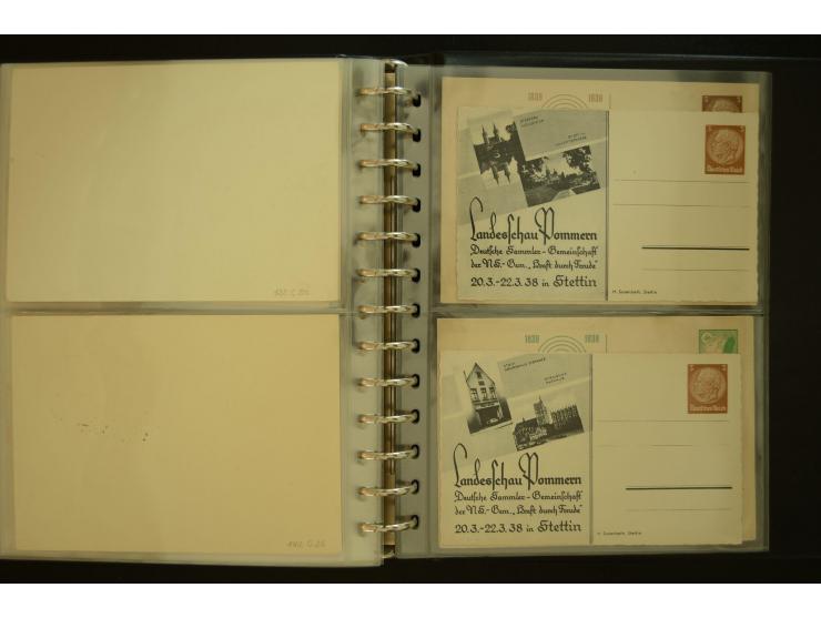 1921/1942, umfangreiche Sammlung mit ca. 450 ungebrauchten und gebrauchten Privatpost-Ganzsachenkarten mit Schwerpunkt III. R