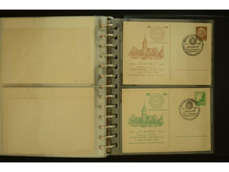 1921/1942, umfangreiche Sammlung mit ca. 450 ungebrauchten und gebrauchten Privatpost-Ganzsachenkarten mit Schwerpunkt III. R