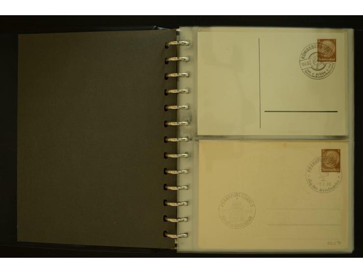 1921/1942, umfangreiche Sammlung mit ca. 450 ungebrauchten und gebrauchten Privatpost-Ganzsachenkarten mit Schwerpunkt III. R