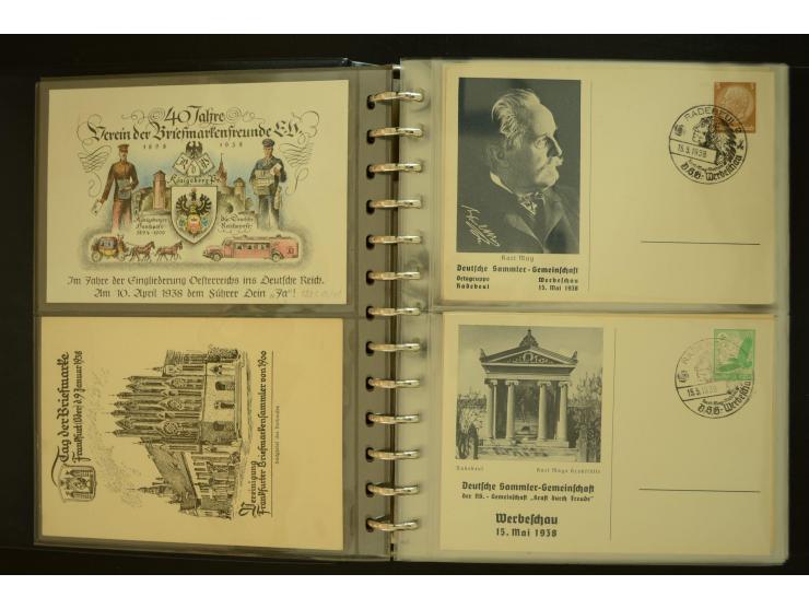 1921/1942, umfangreiche Sammlung mit ca. 450 ungebrauchten und gebrauchten Privatpost-Ganzsachenkarten mit Schwerpunkt III. R