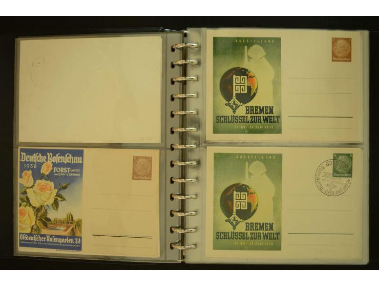 1921/1942, umfangreiche Sammlung mit ca. 450 ungebrauchten und gebrauchten Privatpost-Ganzsachenkarten mit Schwerpunkt III. R