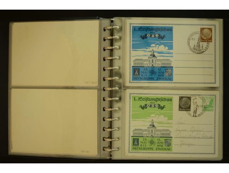 1921/1942, umfangreiche Sammlung mit ca. 450 ungebrauchten und gebrauchten Privatpost-Ganzsachenkarten mit Schwerpunkt III. R