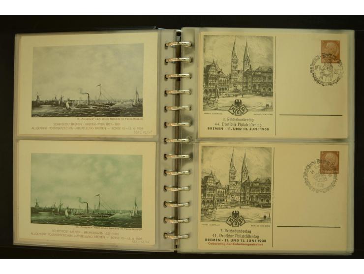 1921/1942, umfangreiche Sammlung mit ca. 450 ungebrauchten und gebrauchten Privatpost-Ganzsachenkarten mit Schwerpunkt III. R