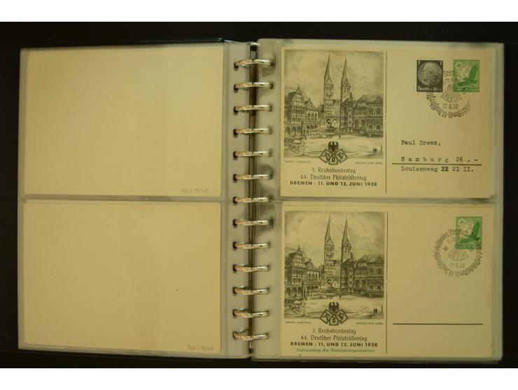 1921/1942, umfangreiche Sammlung mit ca. 450 ungebrauchten und gebrauchten Privatpost-Ganzsachenkarten mit Schwerpunkt III. R