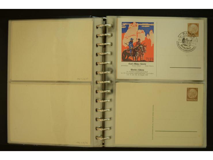 1921/1942, umfangreiche Sammlung mit ca. 450 ungebrauchten und gebrauchten Privatpost-Ganzsachenkarten mit Schwerpunkt III. R