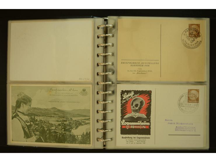 1921/1942, umfangreiche Sammlung mit ca. 450 ungebrauchten und gebrauchten Privatpost-Ganzsachenkarten mit Schwerpunkt III. R