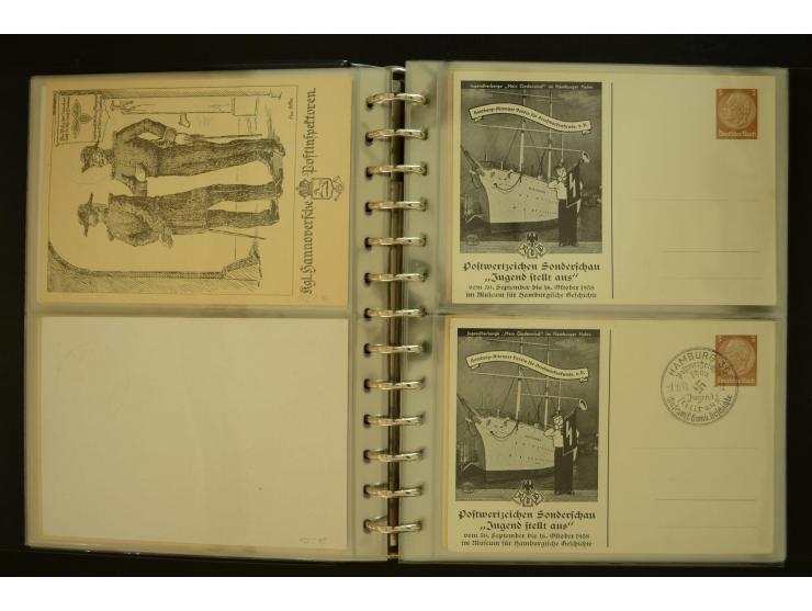 1921/1942, umfangreiche Sammlung mit ca. 450 ungebrauchten und gebrauchten Privatpost-Ganzsachenkarten mit Schwerpunkt III. R