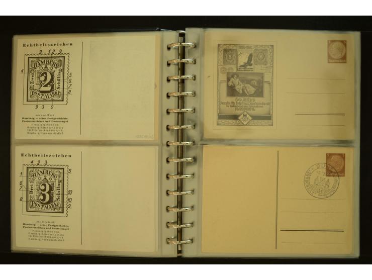 1921/1942, umfangreiche Sammlung mit ca. 450 ungebrauchten und gebrauchten Privatpost-Ganzsachenkarten mit Schwerpunkt III. R
