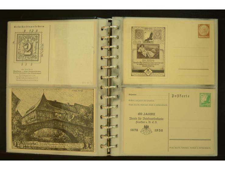 1921/1942, umfangreiche Sammlung mit ca. 450 ungebrauchten und gebrauchten Privatpost-Ganzsachenkarten mit Schwerpunkt III. R