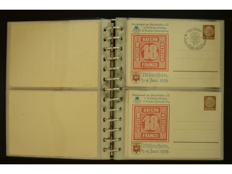 1921/1942, umfangreiche Sammlung mit ca. 450 ungebrauchten und gebrauchten Privatpost-Ganzsachenkarten mit Schwerpunkt III. R