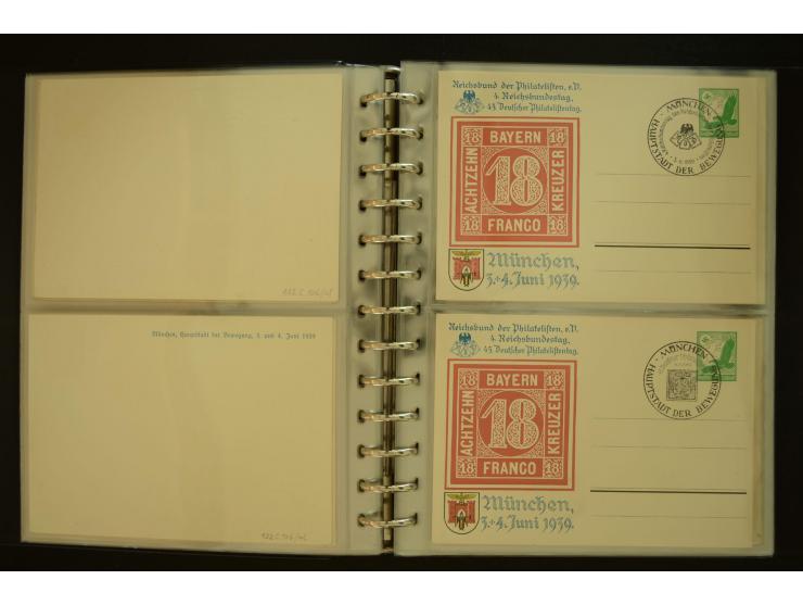 1921/1942, umfangreiche Sammlung mit ca. 450 ungebrauchten und gebrauchten Privatpost-Ganzsachenkarten mit Schwerpunkt III. R
