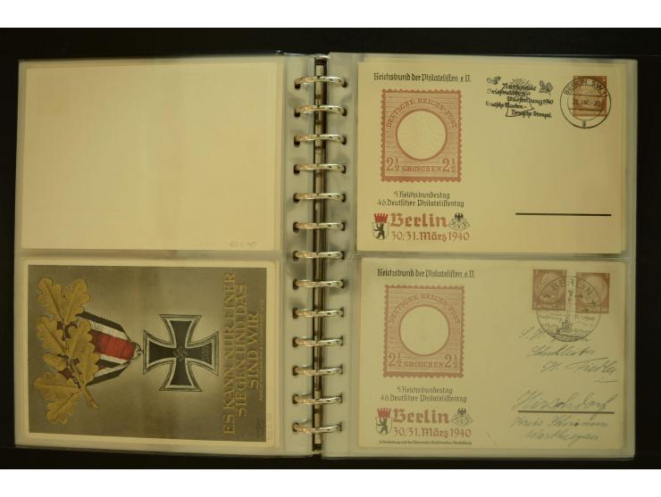 1921/1942, umfangreiche Sammlung mit ca. 450 ungebrauchten und gebrauchten Privatpost-Ganzsachenkarten mit Schwerpunkt III. R