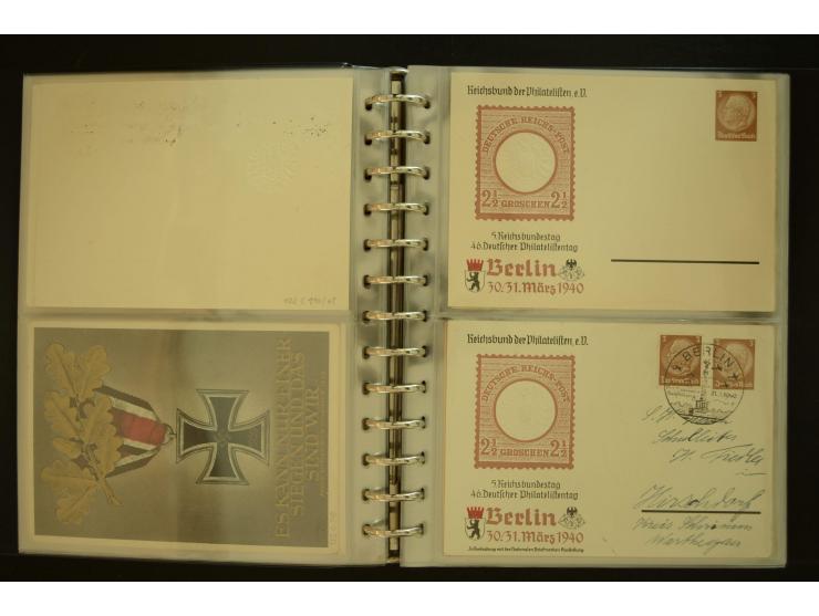 1921/1942, umfangreiche Sammlung mit ca. 450 ungebrauchten und gebrauchten Privatpost-Ganzsachenkarten mit Schwerpunkt III. R