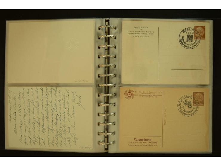 1921/1942, umfangreiche Sammlung mit ca. 450 ungebrauchten und gebrauchten Privatpost-Ganzsachenkarten mit Schwerpunkt III. R