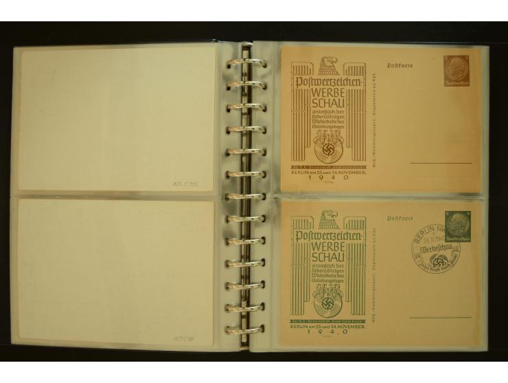 1921/1942, umfangreiche Sammlung mit ca. 450 ungebrauchten und gebrauchten Privatpost-Ganzsachenkarten mit Schwerpunkt III. R