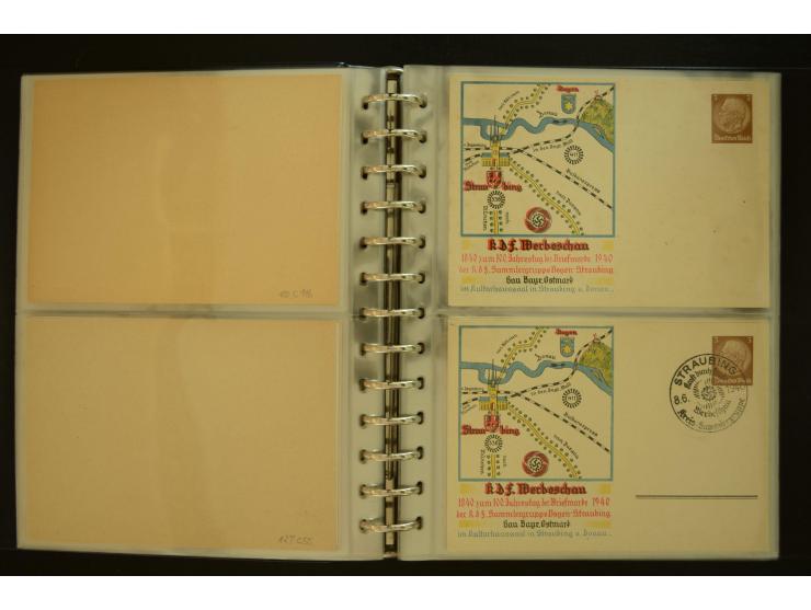 1921/1942, umfangreiche Sammlung mit ca. 450 ungebrauchten und gebrauchten Privatpost-Ganzsachenkarten mit Schwerpunkt III. R