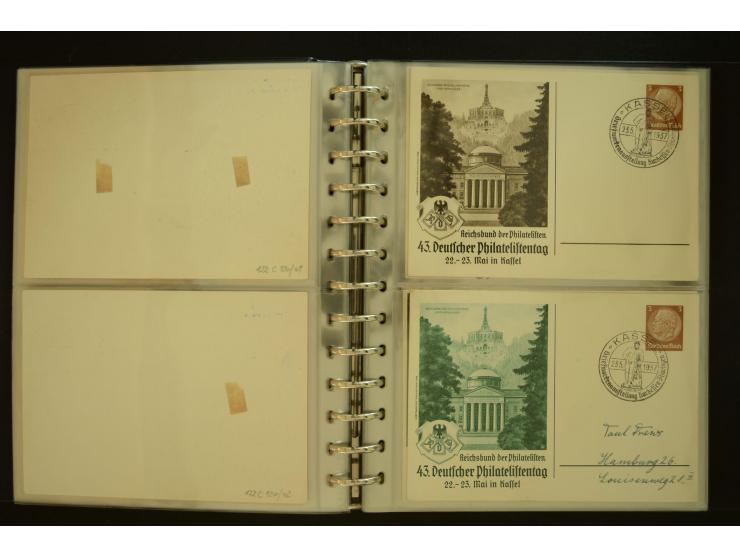1921/1942, umfangreiche Sammlung mit ca. 450 ungebrauchten und gebrauchten Privatpost-Ganzsachenkarten mit Schwerpunkt III. R