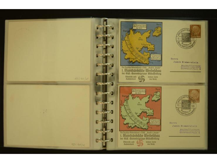 1921/1942, umfangreiche Sammlung mit ca. 450 ungebrauchten und gebrauchten Privatpost-Ganzsachenkarten mit Schwerpunkt III. R