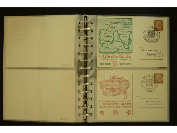 1921/1942, umfangreiche Sammlung mit ca. 450 ungebrauchten und gebrauchten Privatpost-Ganzsachenkarten mit Schwerpunkt III. R