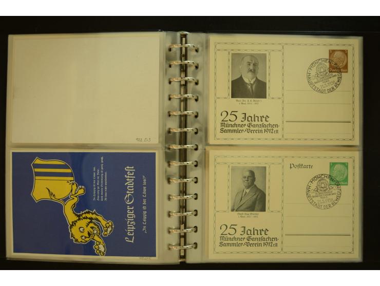 1921/1942, umfangreiche Sammlung mit ca. 450 ungebrauchten und gebrauchten Privatpost-Ganzsachenkarten mit Schwerpunkt III. R