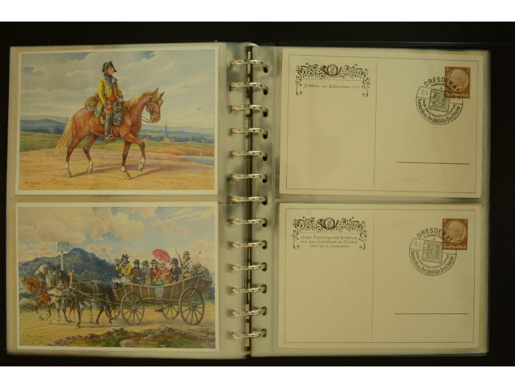 1921/1942, umfangreiche Sammlung mit ca. 450 ungebrauchten und gebrauchten Privatpost-Ganzsachenkarten mit Schwerpunkt III. R