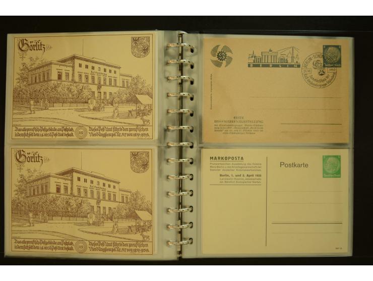 1921/1942, umfangreiche Sammlung mit ca. 450 ungebrauchten und gebrauchten Privatpost-Ganzsachenkarten mit Schwerpunkt III. R