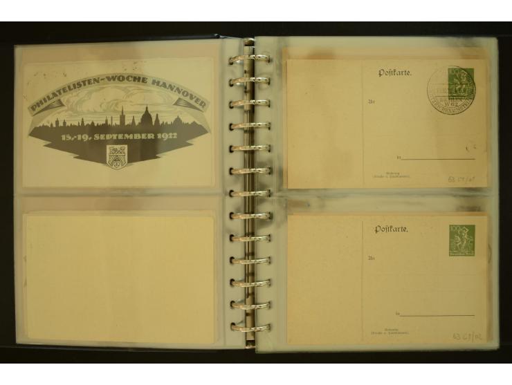 1921/1942, umfangreiche Sammlung mit ca. 450 ungebrauchten und gebrauchten Privatpost-Ganzsachenkarten mit Schwerpunkt III. R