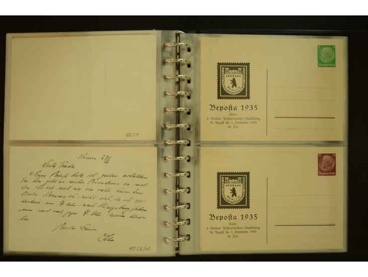 1921/1942, umfangreiche Sammlung mit ca. 450 ungebrauchten und gebrauchten Privatpost-Ganzsachenkarten mit Schwerpunkt III. R