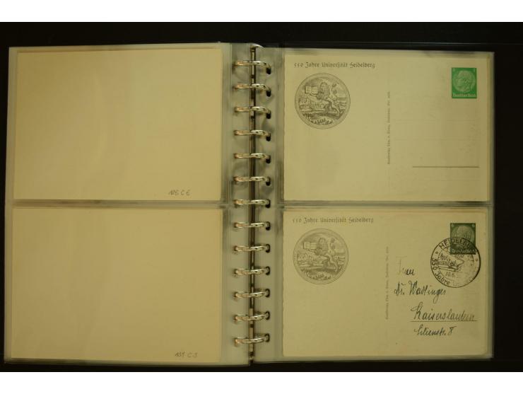 1921/1942, umfangreiche Sammlung mit ca. 450 ungebrauchten und gebrauchten Privatpost-Ganzsachenkarten mit Schwerpunkt III. R