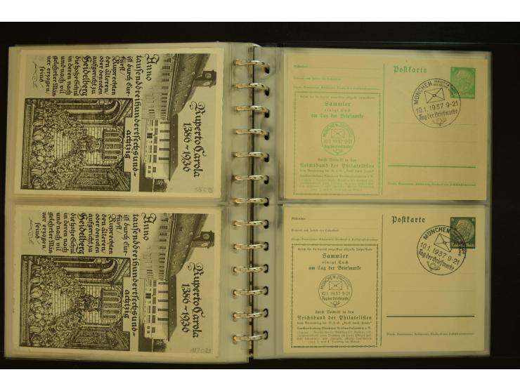 1921/1942, umfangreiche Sammlung mit ca. 450 ungebrauchten und gebrauchten Privatpost-Ganzsachenkarten mit Schwerpunkt III. R