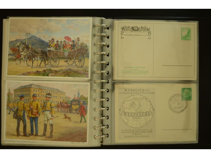 1921/1942, umfangreiche Sammlung mit ca. 450 ungebrauchten und gebrauchten Privatpost-Ganzsachenkarten mit Schwerpunkt III. R