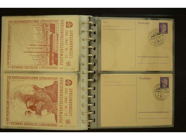 1921/1942, umfangreiche Sammlung mit ca. 450 ungebrauchten und gebrauchten Privatpost-Ganzsachenkarten mit Schwerpunkt III. R