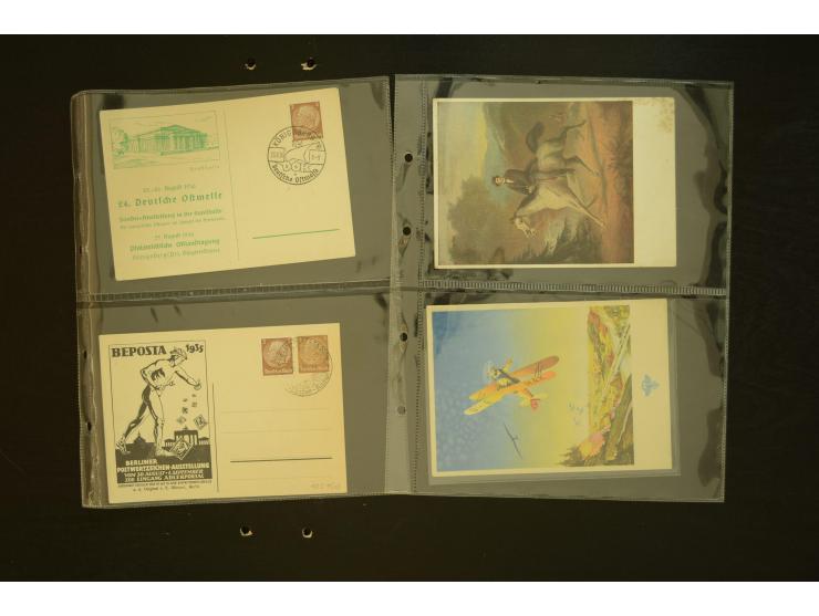 1921/1942, umfangreiche Sammlung mit ca. 450 ungebrauchten und gebrauchten Privatpost-Ganzsachenkarten mit Schwerpunkt III. R