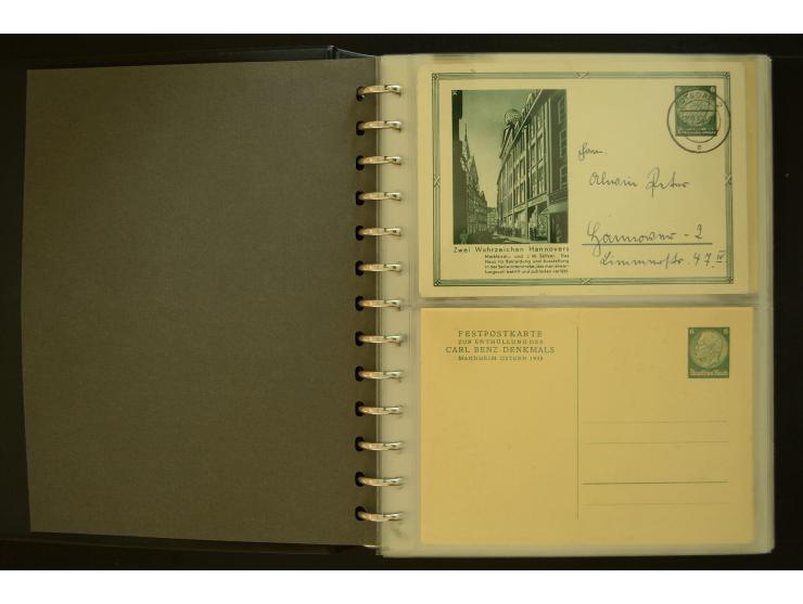 1921/1942, umfangreiche Sammlung mit ca. 450 ungebrauchten und gebrauchten Privatpost-Ganzsachenkarten mit Schwerpunkt III. R