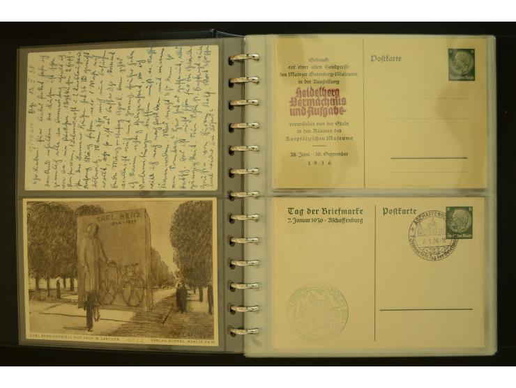 1921/1942, umfangreiche Sammlung mit ca. 450 ungebrauchten und gebrauchten Privatpost-Ganzsachenkarten mit Schwerpunkt III. R