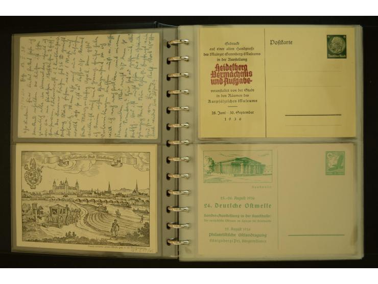 1921/1942, umfangreiche Sammlung mit ca. 450 ungebrauchten und gebrauchten Privatpost-Ganzsachenkarten mit Schwerpunkt III. R