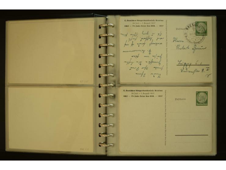 1921/1942, umfangreiche Sammlung mit ca. 450 ungebrauchten und gebrauchten Privatpost-Ganzsachenkarten mit Schwerpunkt III. R